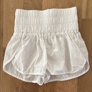 Free People Movement High Waisted White Athletic Shorts, size small.